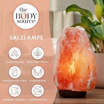 The Body Source Salzlampe 5-7 kg mit Dimmer und Holzständer