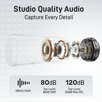 MAONO Wave T5 Wireless Lavalier Mikrofon USB-C mit Noise Cancellation