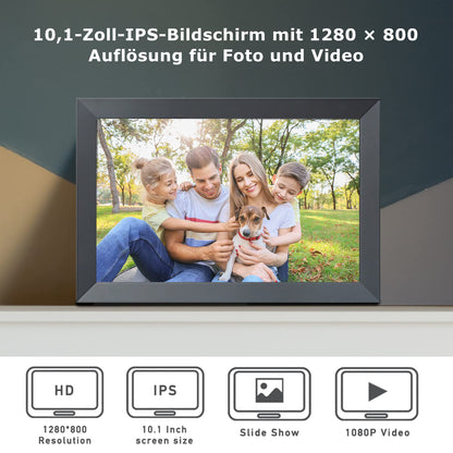 Aorpdd Digitaler Bilderrahmen 10.1 Zoll WLAN Frameo 32 GB