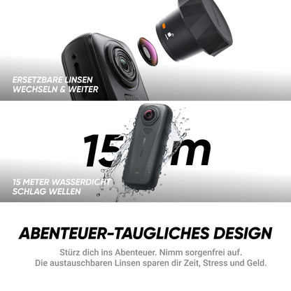 Insta360 X4 Air Starter-Bundle – 8K 360°-Kamera mit Selfie-Stick