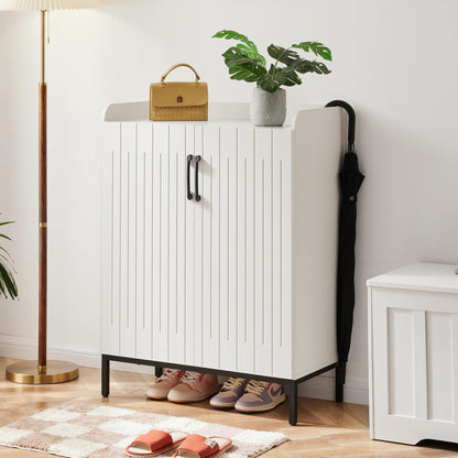 Mericonia Schuhschrank Modern Holz für Flur - Weiss