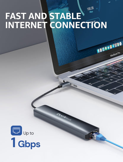 Dockteck DD0003 USB-C Hub 7-in-1 mit 4K HDMI, Ethernet und 100W PD