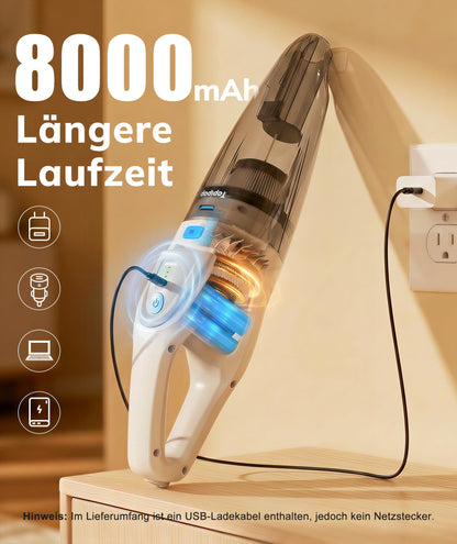 Topipop Akku-Handstaubsauger GV09 mit HEPA-Filter, weiss