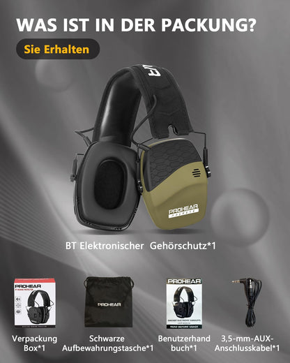 PROHEAR 030 Elektronischer Schiessgehörschutz Bluetooth Grün