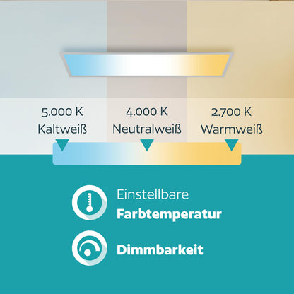 EGLO Bottazzo LED Deckenleuchte dimmbar 100x25 cm silber