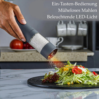 TLYSXPRO Salz- und Pfeffermühle elektrisch, 2er Set, USB, Greige