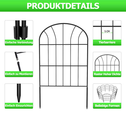 SARSTRY Metall-Gartenzaun Steckzaun Set 10 Paneele 3,3 m 60 cm
