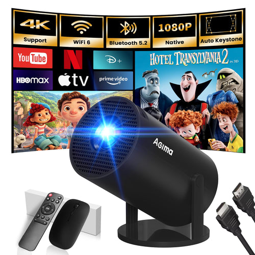 Mini Beamer Tragbarer Smart Projektor 180° - 1080P 4K Dual WiFi