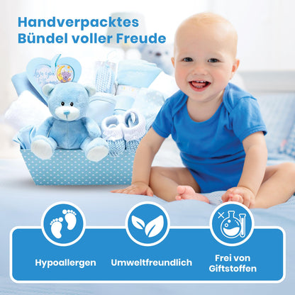 Baby Box Shop Baby-Geschenkset Junge, 14 Geschenke zur Geburt