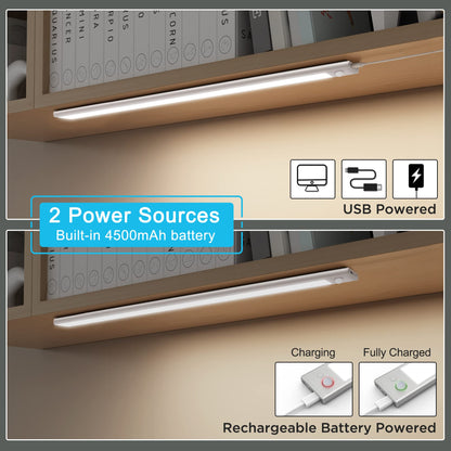 SOAIY LED Unterbauleuchte 60 cm dimmbar mit Akku und Bewegungsmelder