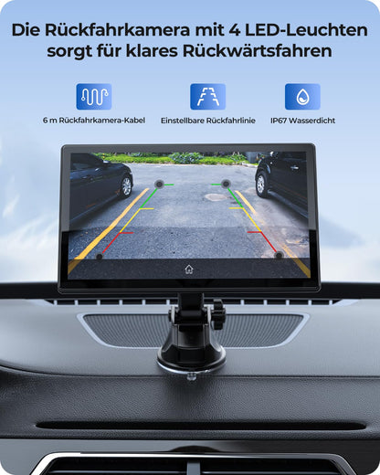 Krunia 9 Zoll Drahtloses CarPlay & Android Auto Display - tragbar