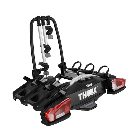 Thule VeloCompact Fahrradträger für 3 Fahrräder AHK Schwarz/Alu. Plattformträger für sicheren AHK-Transport von 3 Rädern.