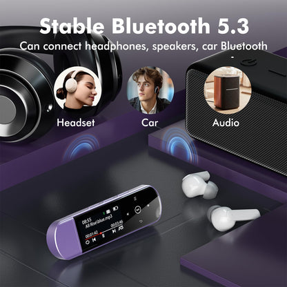 RUIZU X69 MP3 Player mit Bluetooth 5.3, 64 GB, Clip und FM Radio
