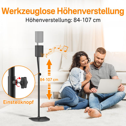 notiela Surround-Lautsprecherständer Paar, höhenverstellbar, Stahl