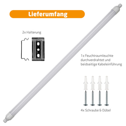 Proventa LED Feuchtraumleuchte 120cm 4er Pack IP65 36W 4000K