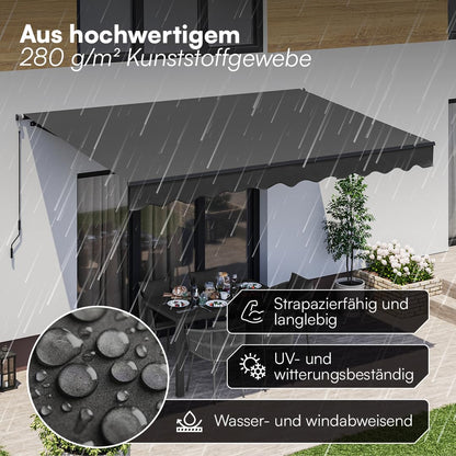 STEELSØN Kestria Gelenkarmmarkise 400x250 cm mit Kurbel, Anthrazit
