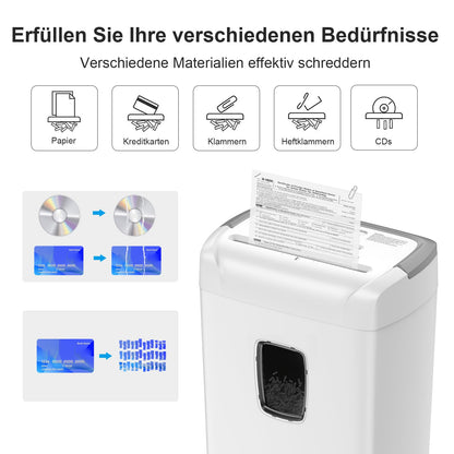 Bonsaii C243-A P4 Aktenvernichter Shredder – 12 Blatt Kreuzschnitt