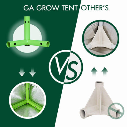 GA Growzelt 100x100x200 cm - Mylar Pflanzenzelt Schwarz