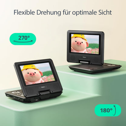 Yoton YD075 Tragbarer DVD-Player mit 7,5" HD-Schwenkbildschirm