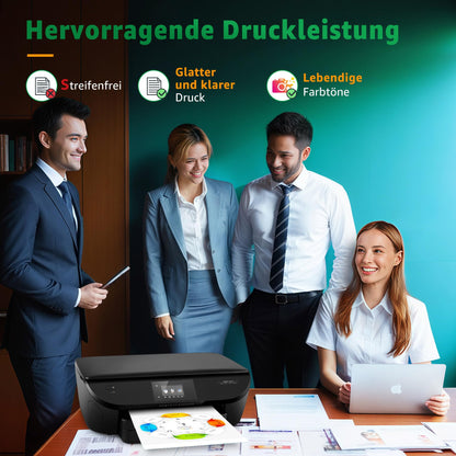 GREENSKY 62XL Druckerpatronen kompatibel für HP 62, Schwarz + Farbe
