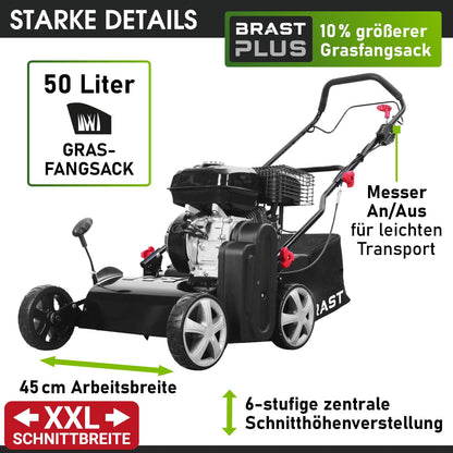 BRAST Benzin Vertikutierer 4,5 kW 4-Takt 45 cm Arbeitsbreite