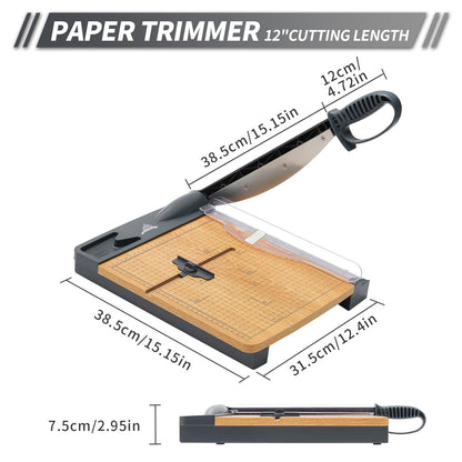 JIELISI Holz-Guillotine-Papierschneider Manuell – 32 Blatt A4