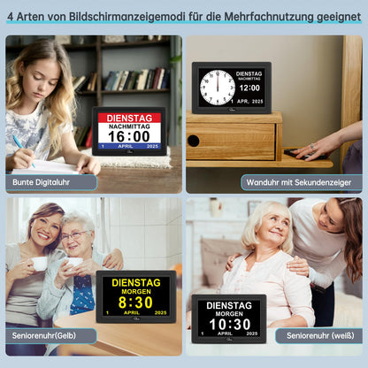 WallarGe Digitale Demenzuhr WSC701-B, 7-Zoll-Display, schwarz