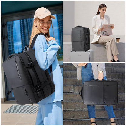 TravelGo Vakuum Laptop Backpack 46L – Handgepäck Rucksack Schwarz