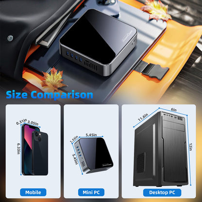 DreamQuest Mini PC N95 16GB/512GB Micro Desktop - Win 11 Pro