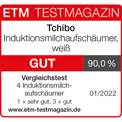 Tchibo Induktions-Milchaufschäumer für warmen & kalten Milchschaum – Cremeweiss