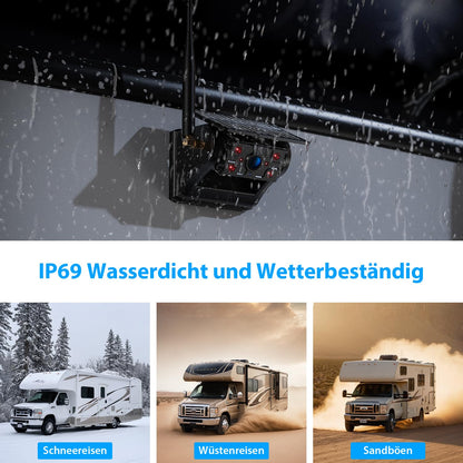 ZEROXCLUB Rückfahrkamera kabellos Solar mit 7 Zoll 1080P Monitor