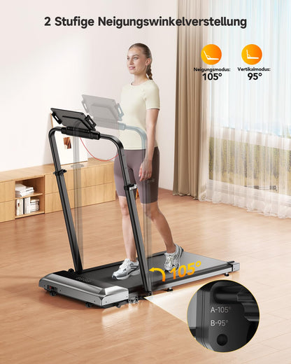 Toputure TP2 Laufband klappbar, 6-in-1 Walking Pad mit 12 % Steigung
