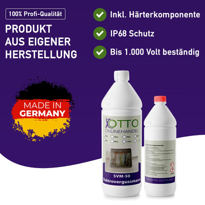 SVM-50 Elektrovergussmasse Epoxidharz - 2500g Silbergrau wasserdicht