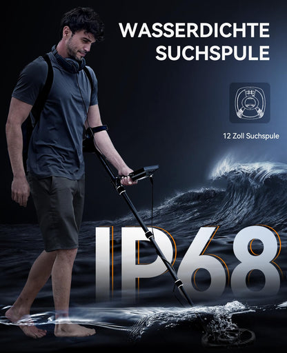 SUNPOW Profi Metalldetektor Set – DSP Chip, 30cm Spule