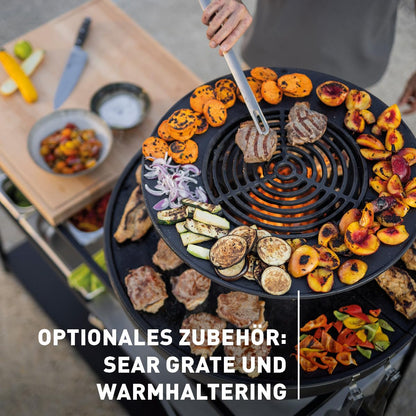 höfats Bowl 70 Feuerschale mit Edelstahl Dreibein - Schwarz Ø 70 cm