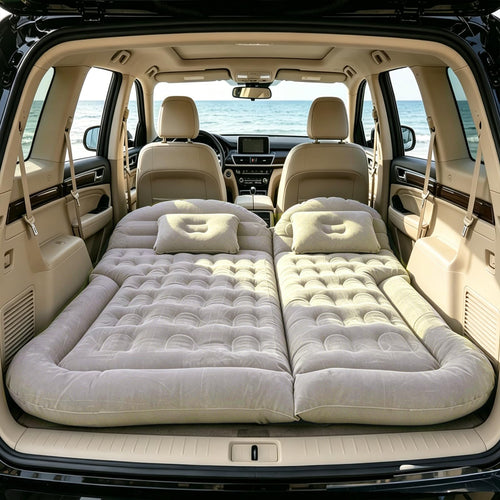 Icelus Auto Luftmatratze SUV 175 x 130 x 15 cm mit Luftpumpe, beflockte Liegefläche, für Rücksitz und Kofferraum