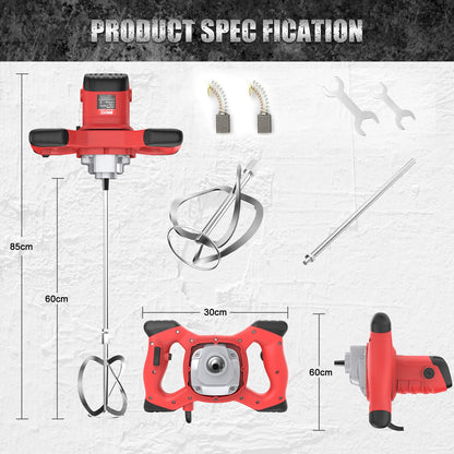 IMAYCC Betonmischer Mörtelrührer 2100W – 6 Gang M14 Quirl