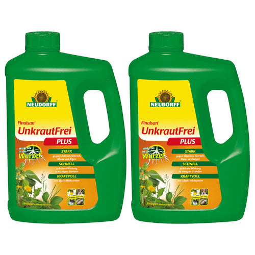 Neudorff Finalsan UnkrautFrei Plus Unkrautvernichter 2x 2 Liter, zwei Konzentratflaschen