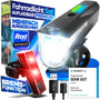 Nextcover LED Fahrradlicht Set mit LightSense Sensor, USB aufladbar, Front- und Rücklicht