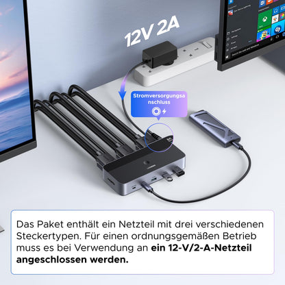 UGREEN AK703 HDMI KVM Switch für 2 PC und 2 Monitore, 8K60Hz