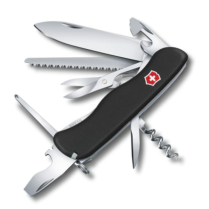 VICTORINOX Outrider Schweizer Taschenmesser mit Feststellklinge – Schwarz