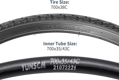 YunSCM Fahrradreifen & Schlauch 2er Set - 28" 700x38C Faltbar AV48mm