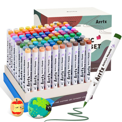Arrtx Acrylstifte Marker Pinselspitze wasserfest - 90 Farben