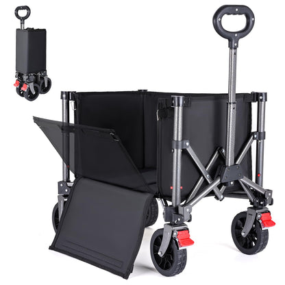YEAUPE PRO Bollerwagen faltbar, 70 L, 50 kg Tragkraft, Schwarz