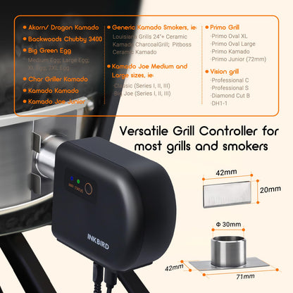 Inkbird Grillgebläse Bluetooth WiFi 4 Sonden für Smoker