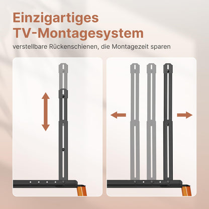 ECOTINY Easel Beweglicher TV Ständer Rollen 49-75 Zoll (bis 40kg)
