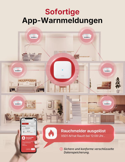 X-Sense Smart Rauchmelder XS01-M Set mit SBS50 Basisstation, 24 Stück