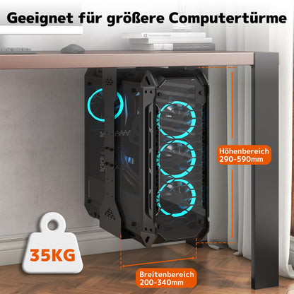 PUTORSEN PC Halterung unter Schreibtisch, Stahl, bis 35 kg, schwarz