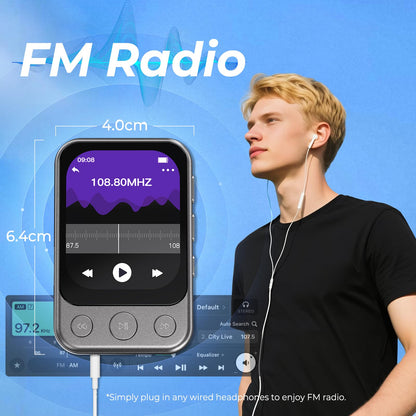 ODEJOI X90 MP3-Player Bluetooth 5.3, 64 GB, Touchscreen & Lautsprecher