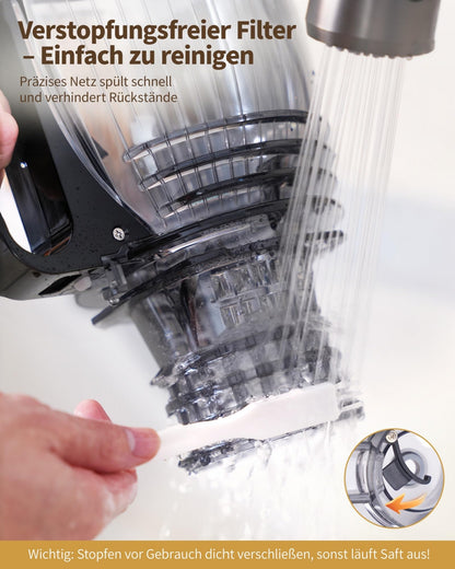 ZACHVO Kaltpress Slow Juicer Entsafter – 130mm Einfüllschacht